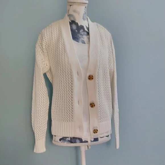 GAP Crochet Cardigan, Cotton Cream Colour, New - Picture 3 of 11
